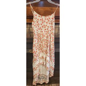 Floral Spaghetti Strap High Low Dress